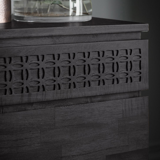 Bahia Wooden Sideboard With 3 Doors In Matt Black Charcoal