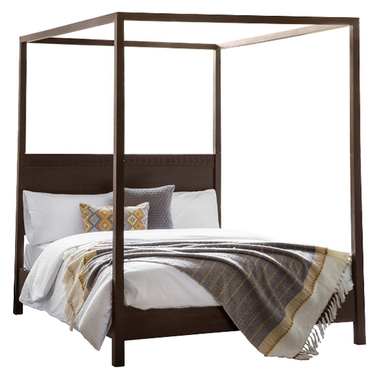 Bahia Wooden Super King Size Bed In Brown