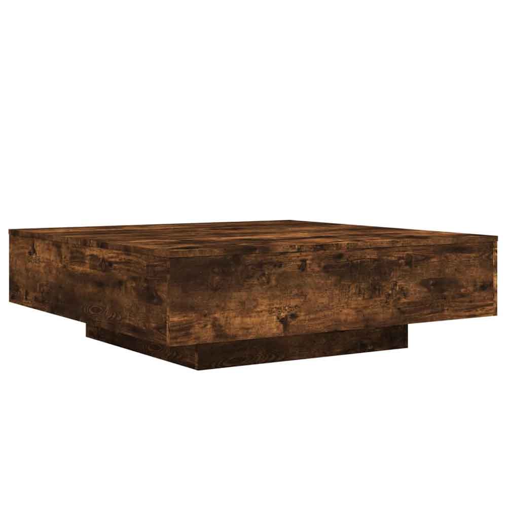 Baina 100cm Square Wooden Coffee Table With LED Light - Smoked Oak