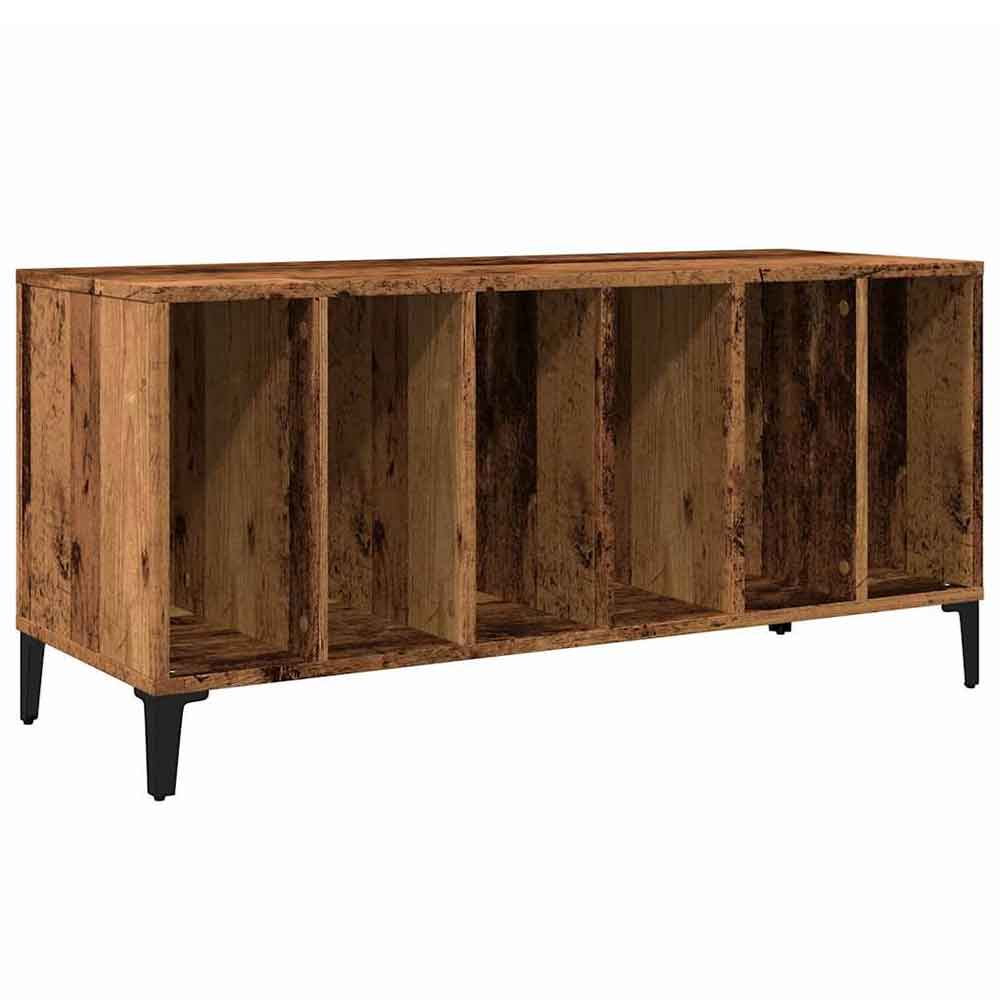 Baina 100cm Wooden Filing Cabinet With 6 Shelves And Metal Legs - Brown