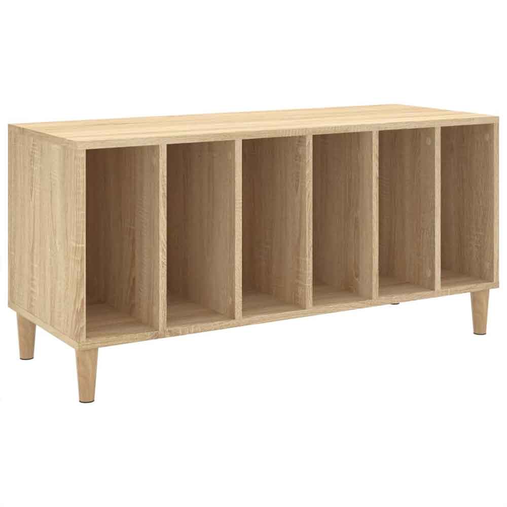 Baina 100cm Wooden Filing Cabinet With 6 Shelves And Oak Legs - Sonoma Oak