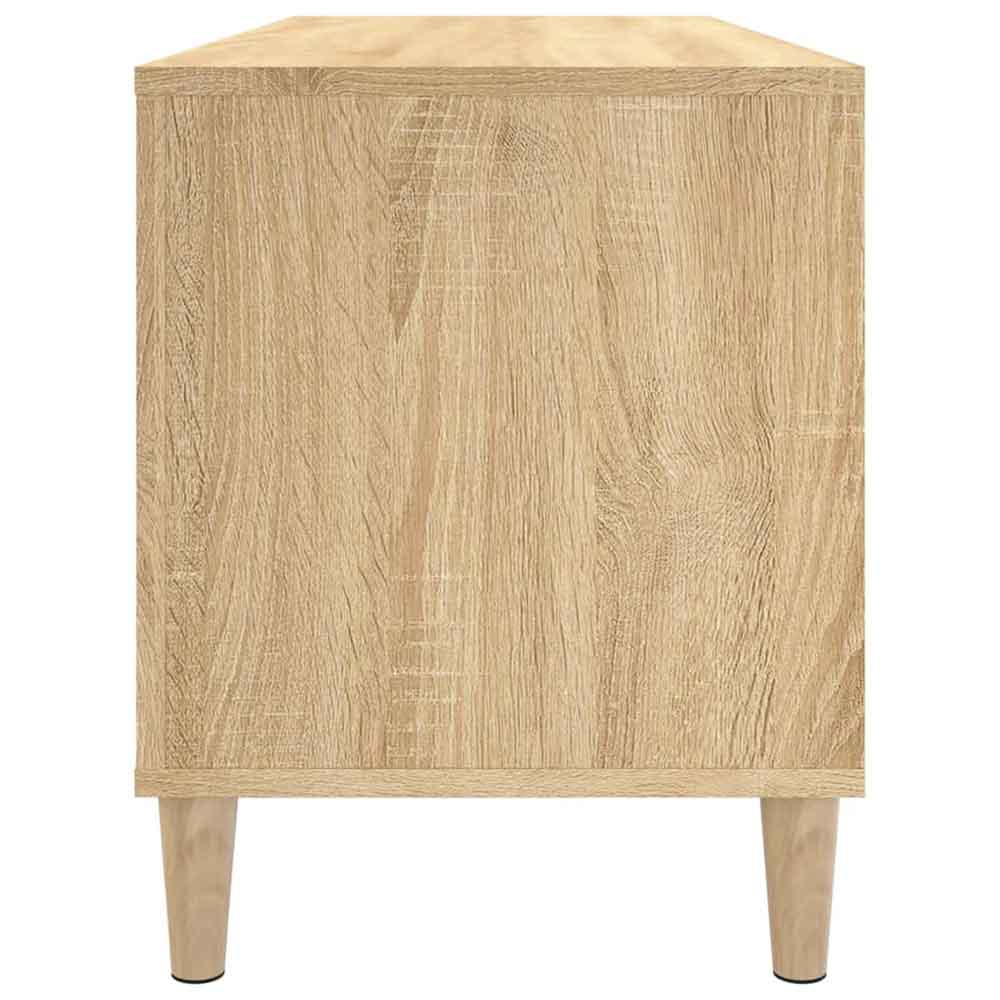 Baina 100cm Wooden Filing Cabinet With 6 Shelves And Oak Legs - Sonoma Oak