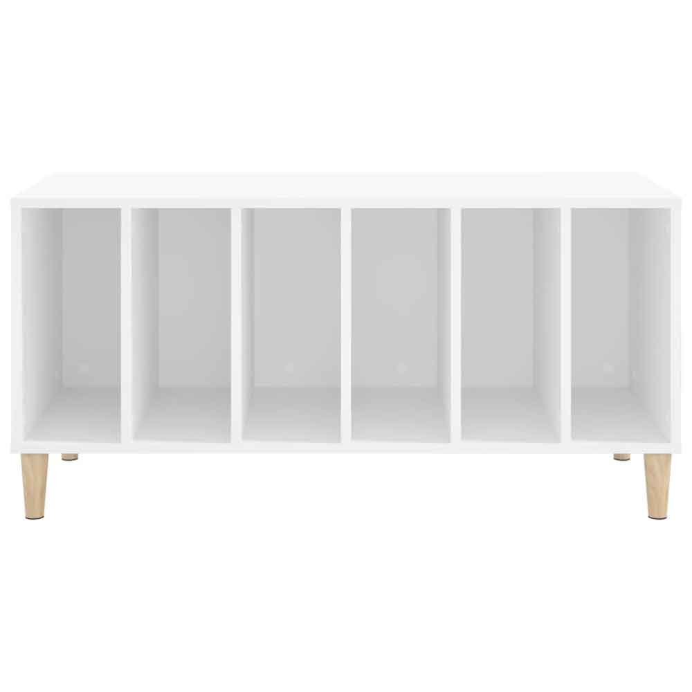 Baina 100cm Wooden Filing Cabinet With 6 Shelves And Oak Legs - White