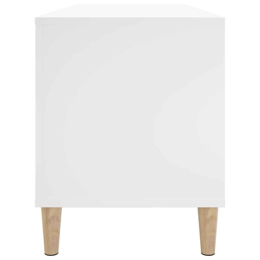 Baina 100cm Wooden Filing Cabinet With 6 Shelves And Oak Legs - White