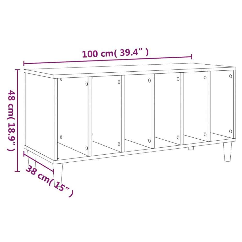 Baina 100cm Wooden Filing Cabinet With 6 Shelves And Oak Legs - White