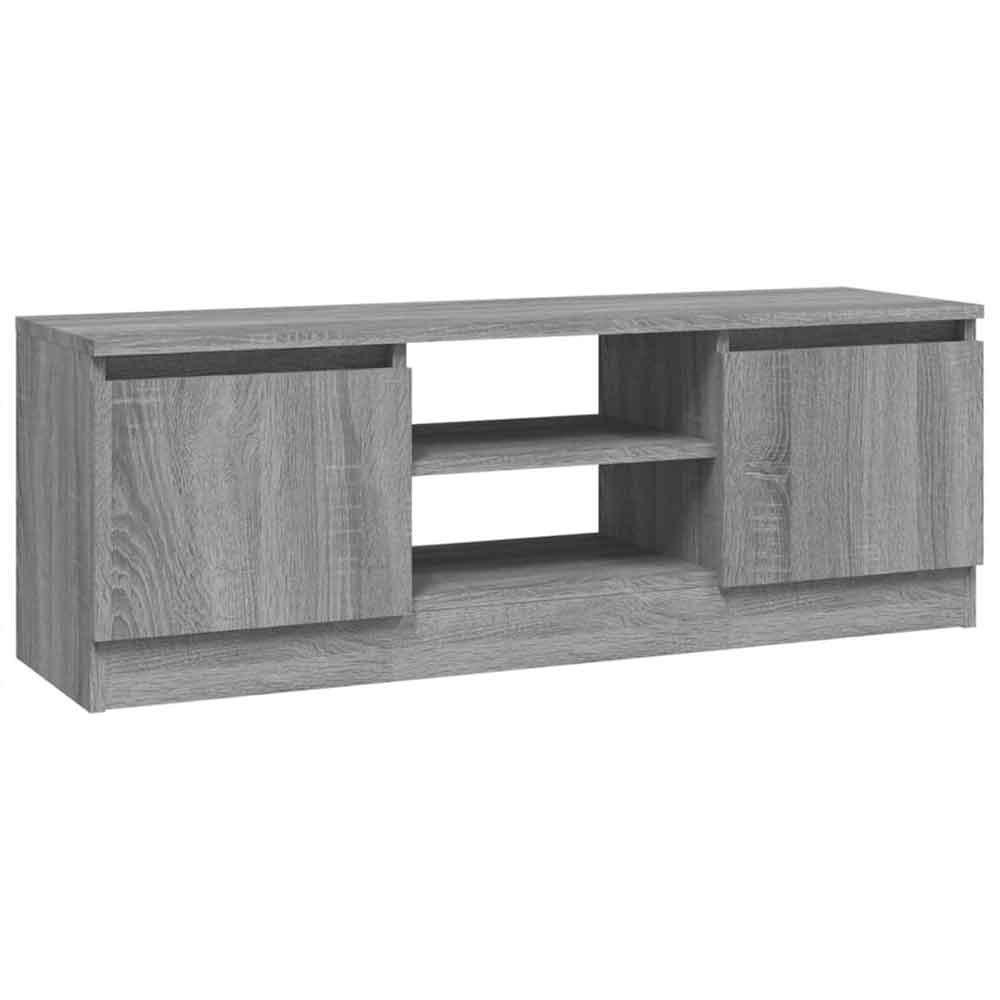 Baina 102cm Wooden TV Stand With 2 Doors - Grey Sonoma