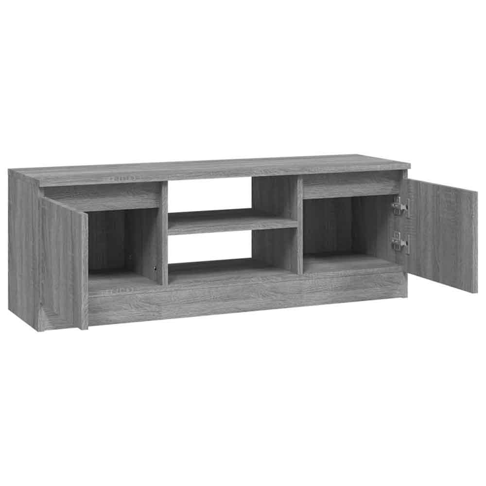 Baina 102cm Wooden TV Stand With 2 Doors - Grey Sonoma