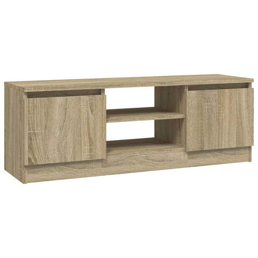 Baina 102cm Wooden TV Stand With 2 Doors - Sonoma Oak