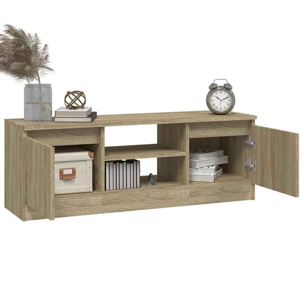 Baina 102cm Wooden TV Stand With 2 Doors - Sonoma Oak