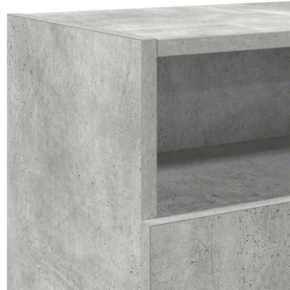 Baina 120cm Wooden TV Sideboard With 2 Doors And LED Lighting - Concrete Grey