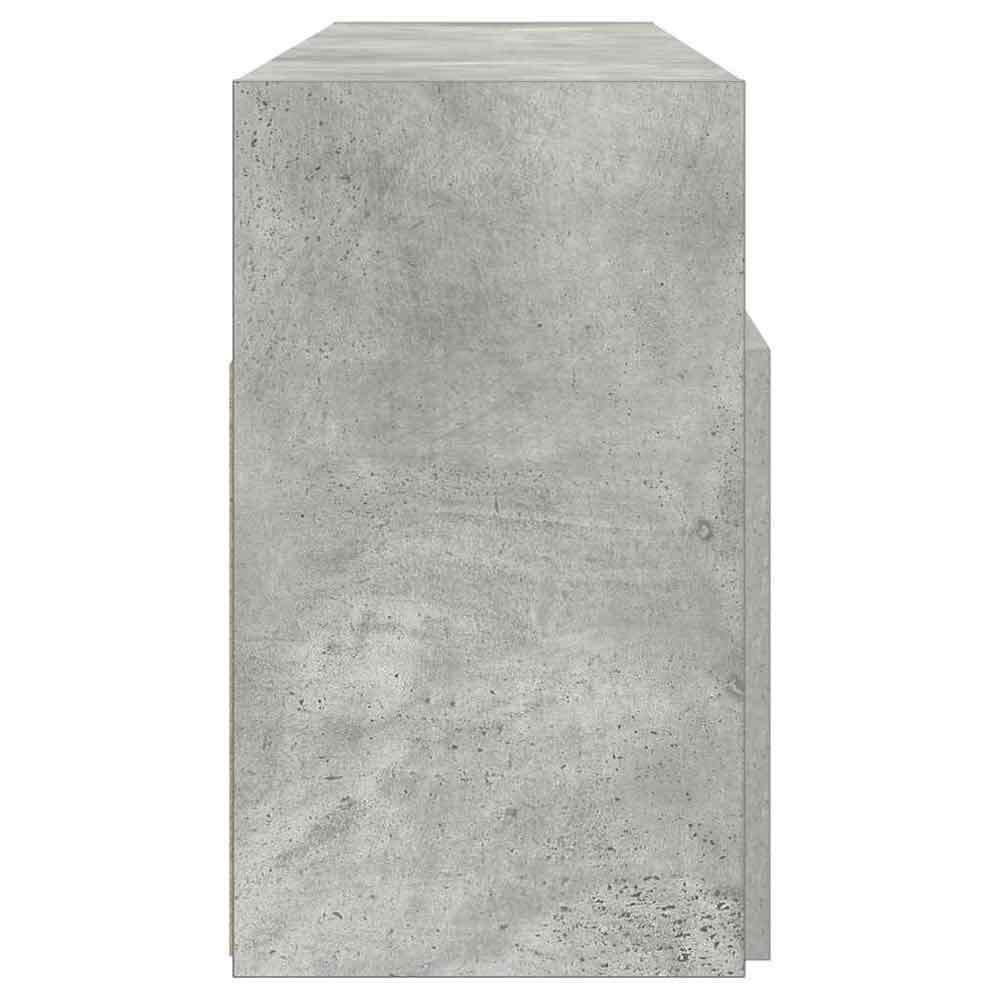 Baina 120cm Wooden TV Sideboard With 2 Doors And LED Lighting - Concrete Grey