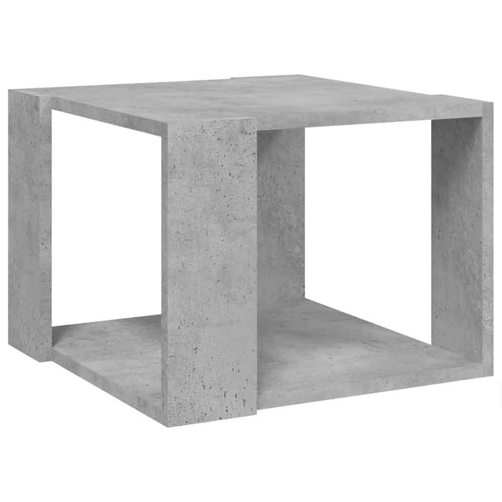 Baina 40cm Square Wooden Coffee Table - Concrete Grey