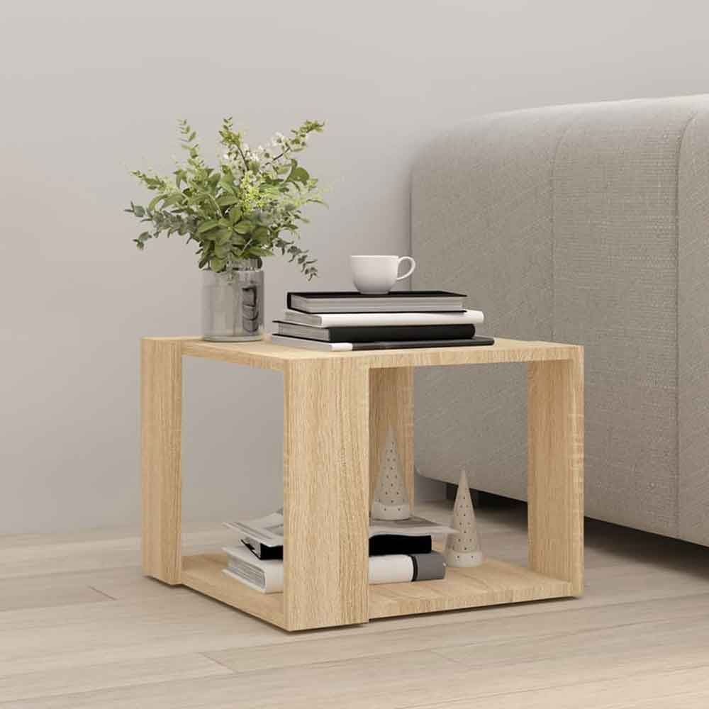 Baina 40cm Square Wooden Coffee Table - Sonoma Oak