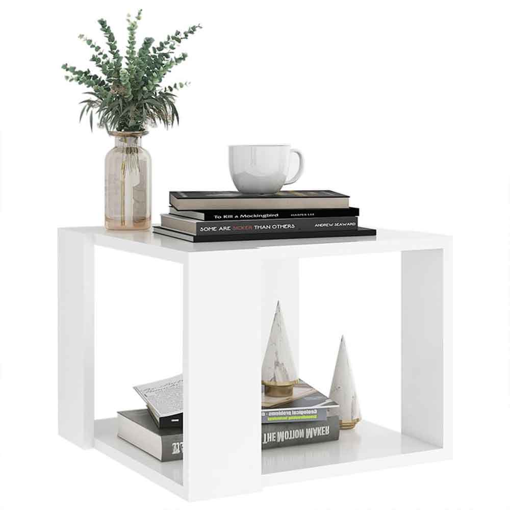 Baina 40cm Square Wooden Coffee Table - White