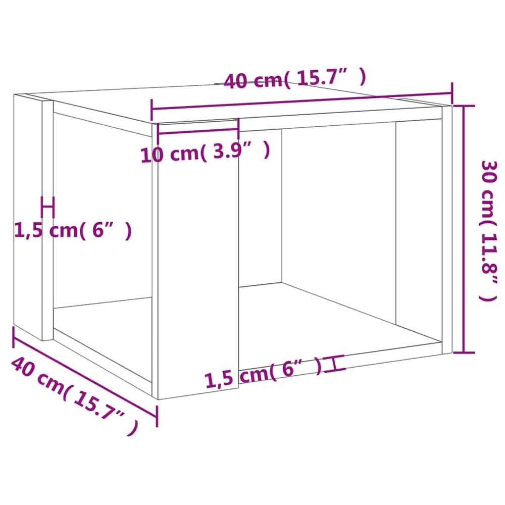 Baina 40cm Square Wooden Coffee Table - White