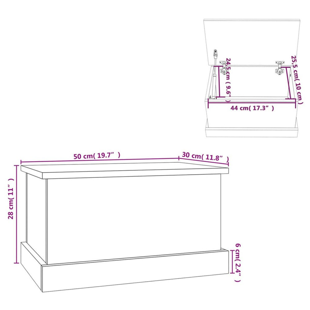 Baina 50cm Wooden Storage Box - Sonoma Oak