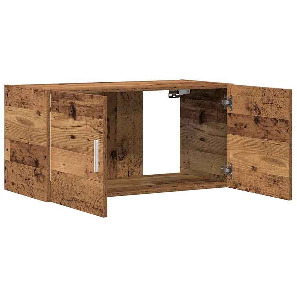 Baina 80cm Wall Hung Wooden Storage Cabinet With 2 Doors - Brown