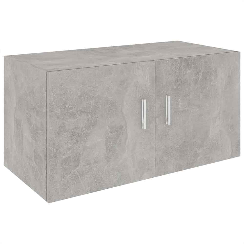 Baina 80cm Wall Hung Wooden Storage Cabinet With 2 Doors - Concrete Grey