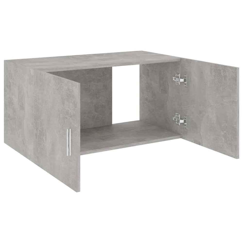 Baina 80cm Wall Hung Wooden Storage Cabinet With 2 Doors - Concrete Grey