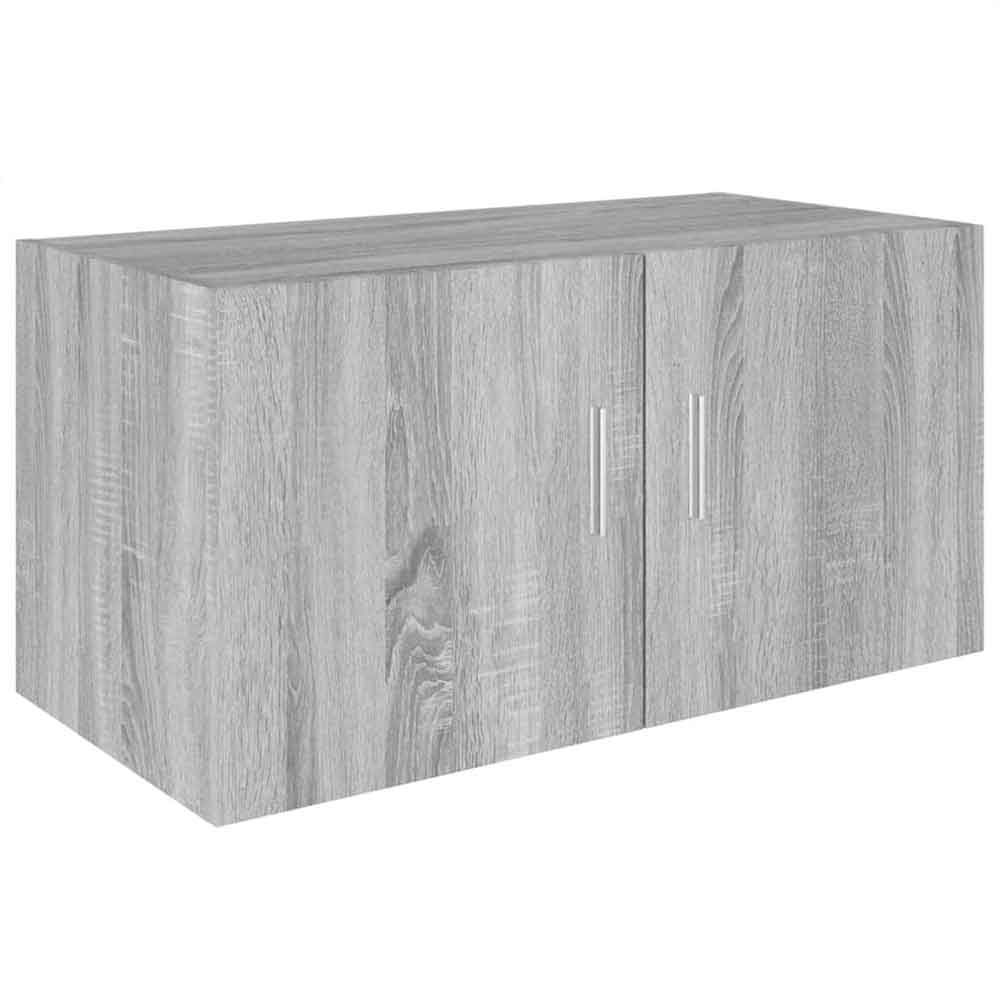 Baina 80cm Wall Hung Wooden Storage Cabinet With 2 Doors - Grey Sonoma