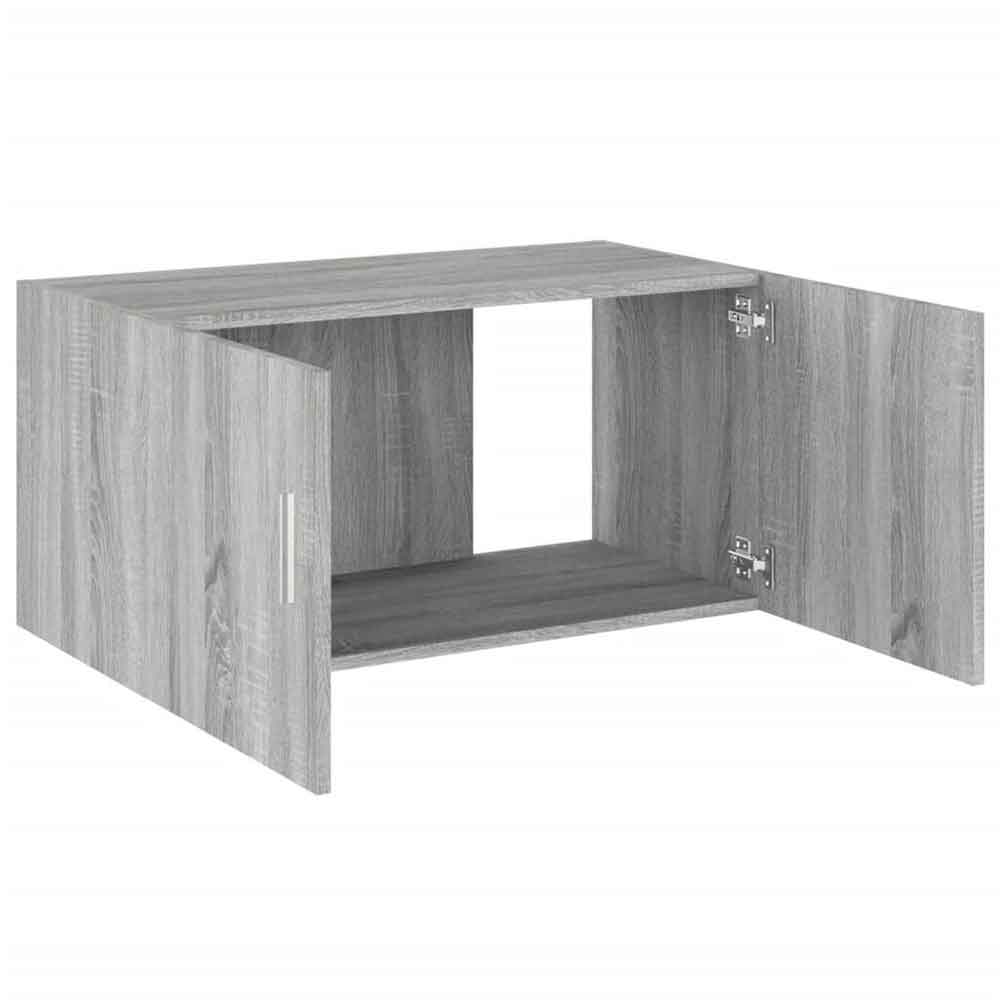 Baina 80cm Wall Hung Wooden Storage Cabinet With 2 Doors - Grey Sonoma