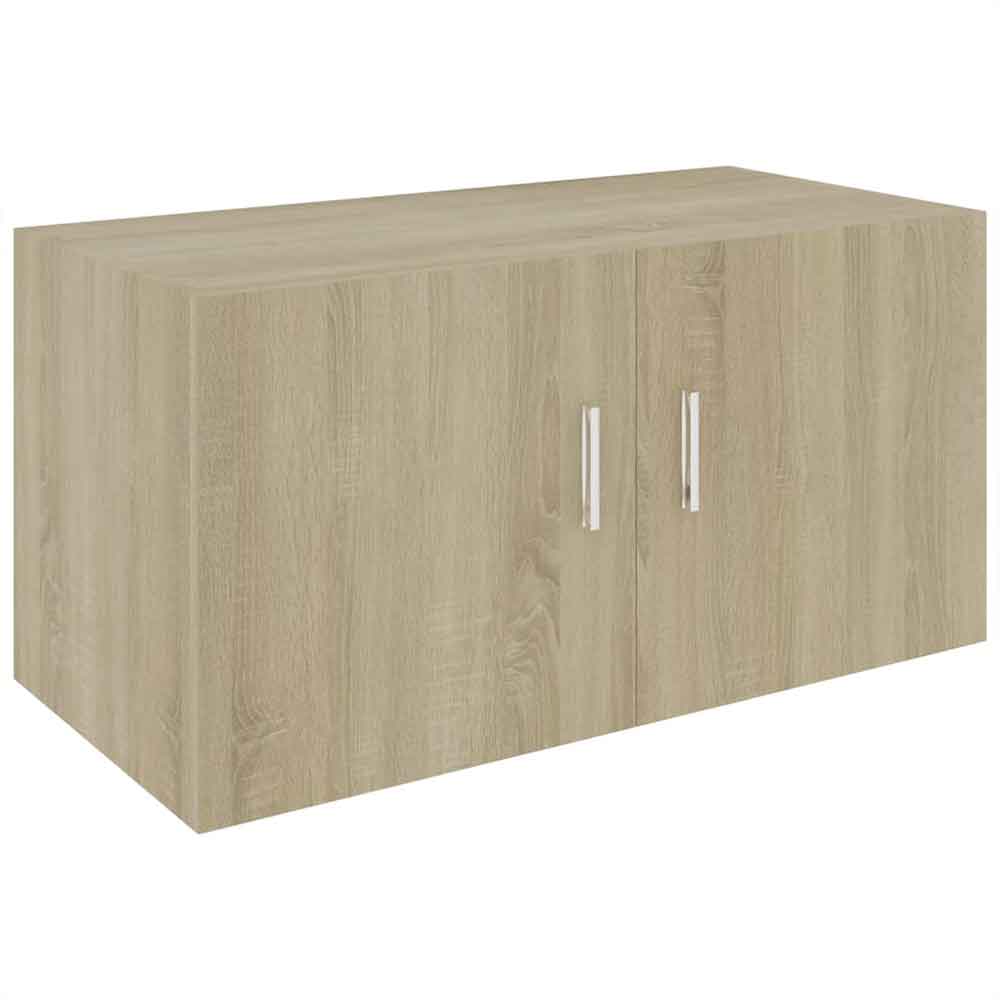 Baina 80cm Wall Hung Wooden Storage Cabinet With 2 Doors - Sonoma Oak