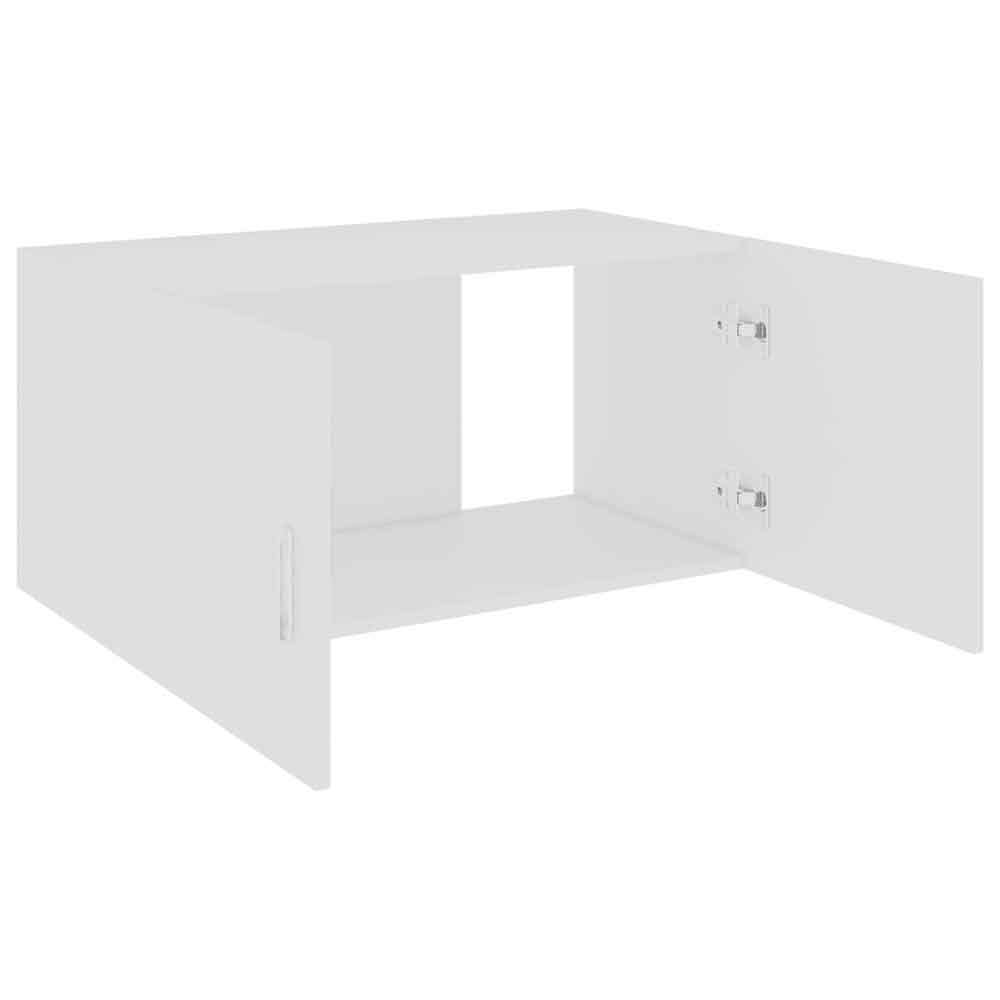 Baina 80cm Wall Hung Wooden Storage Cabinet With 2 Doors - White