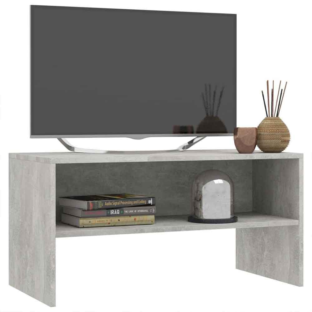 Baina 80cm Wooden TV Stand - Concrete Grey