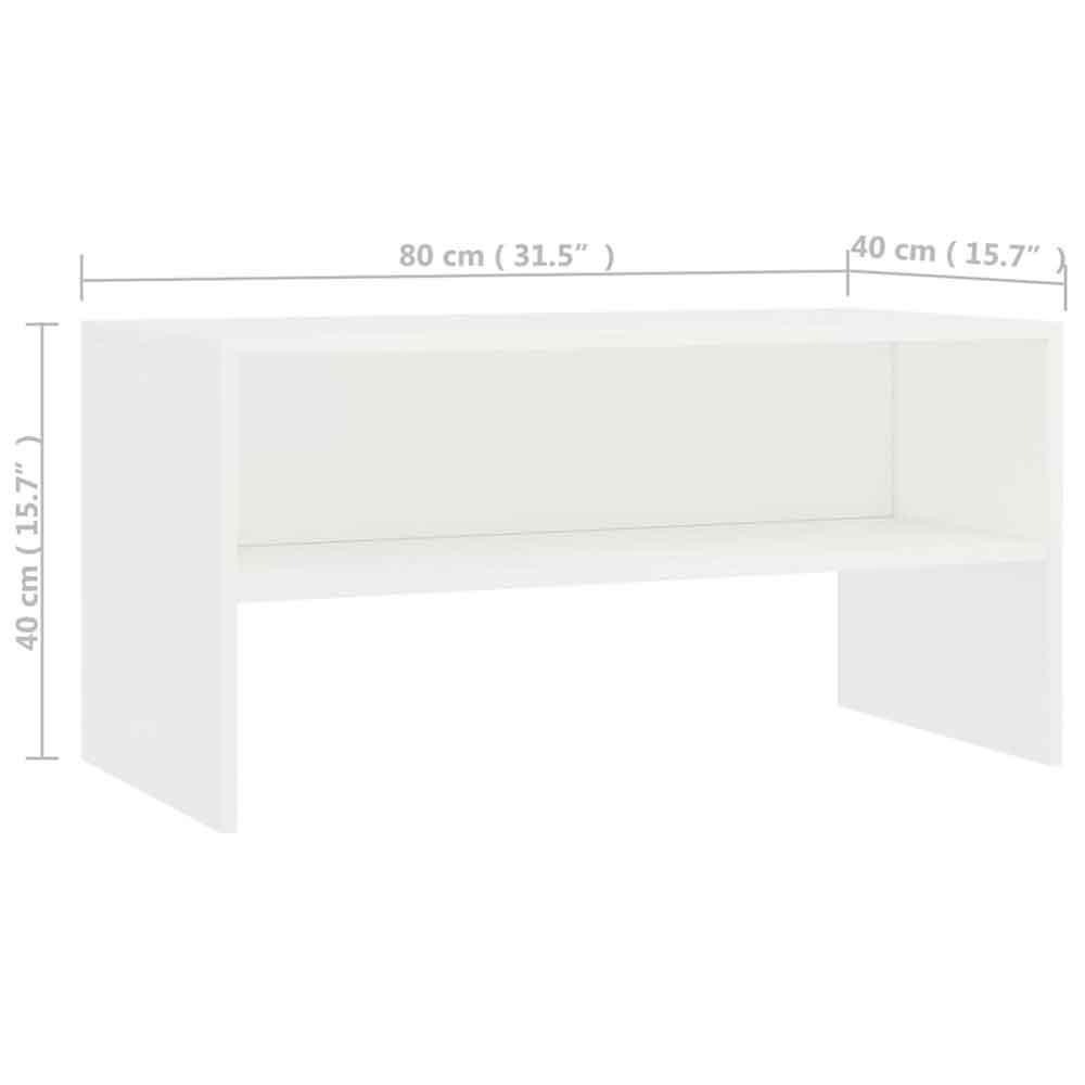 Baina 80cm Wooden TV Stand - White