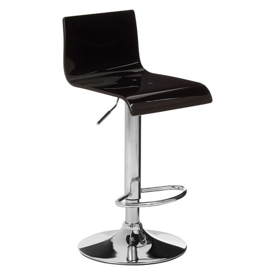 Baino Black Acrylic Bar Chairs With Chrome Base In A Pair