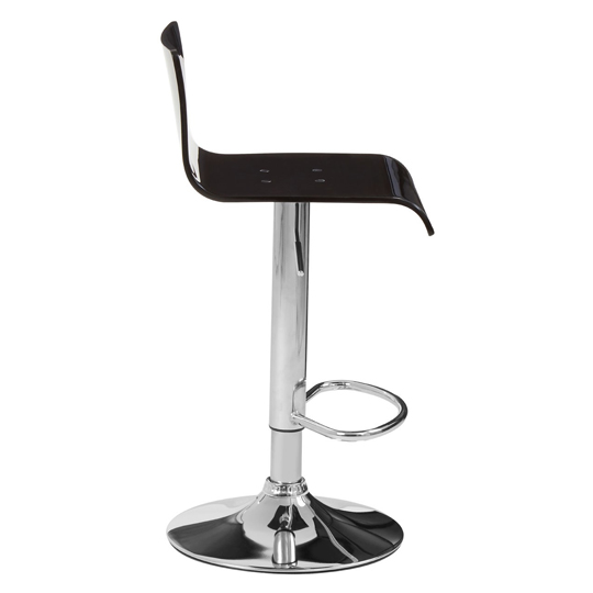 Baino Black Acrylic Bar Chairs With Chrome Base In A Pair