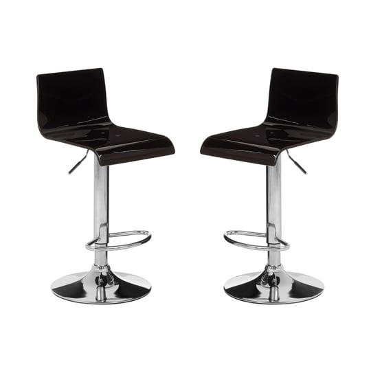 Read more about Baino black acrylic bar chairs with chrome base in a pair