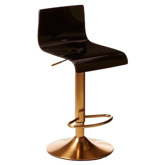 Baina Black Acrylic Seat Bar Stool With Gold Base In Pair Furniture