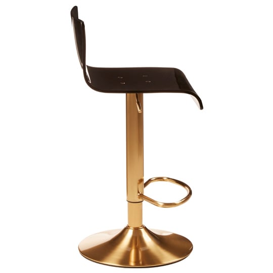 Baino Black Acrylic Bar Chairs With Gold Base In A Pair