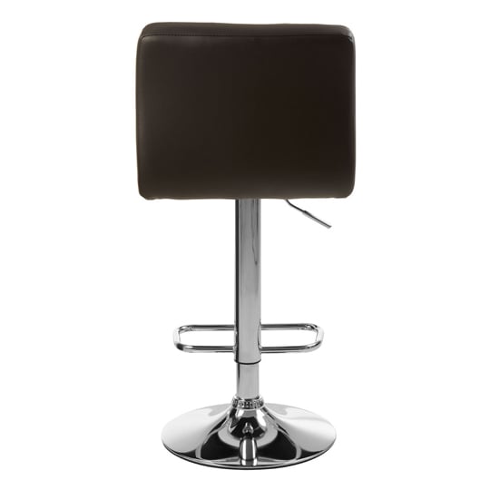 Baino Black Quilted Bar Stool With Chrome Base In Pair  _4