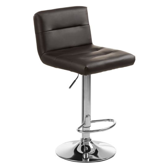 Baino Black Leather Bar Chairs With Chrome Base In A Pair