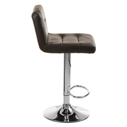 Baino Black Leather Bar Chairs With Chrome Base In A Pair