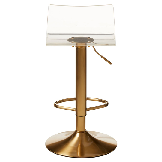 Baina Clear Acrylic Seat Bar Stool With Golden Base In Pair Furniture