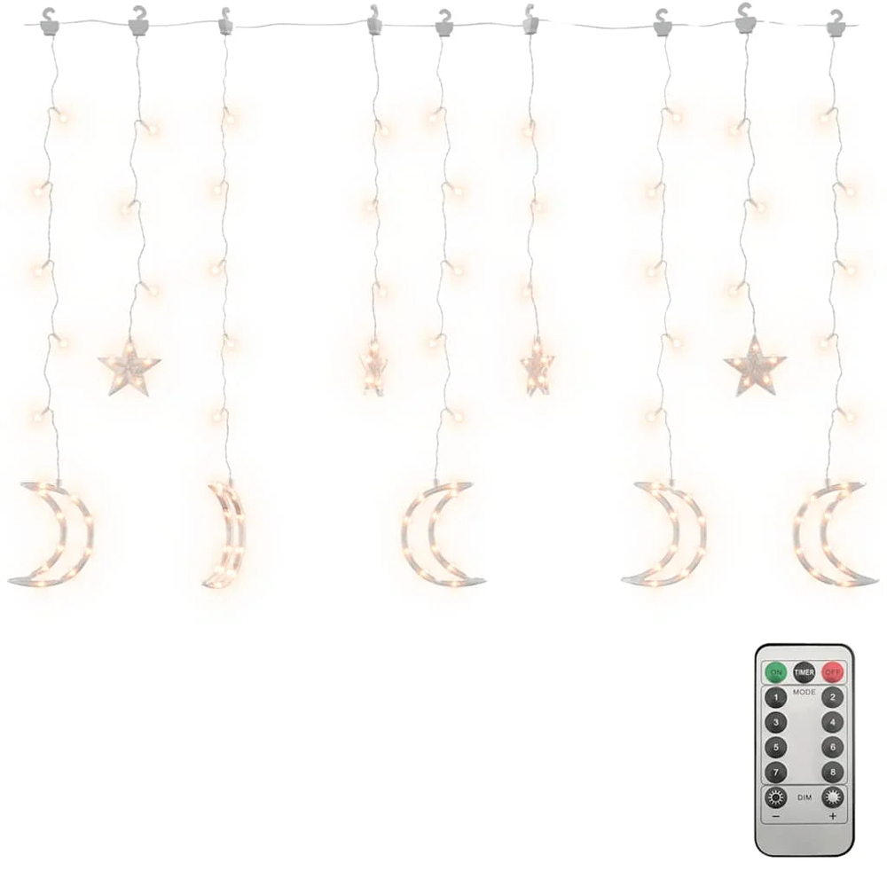 Baina Plastic Star and Moon Fairy With 138 LED - Warm White