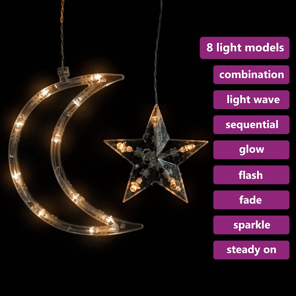 Baina Plastic Star and Moon Fairy With 138 LED - Warm White