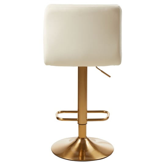 Baino White Faux Leather Bar Chairs With Gold Base In A Pair