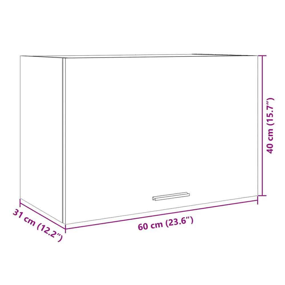 Baina Wall Hung Wooden Storage Cabinet With 1 Doors - Sonoma Oak/White