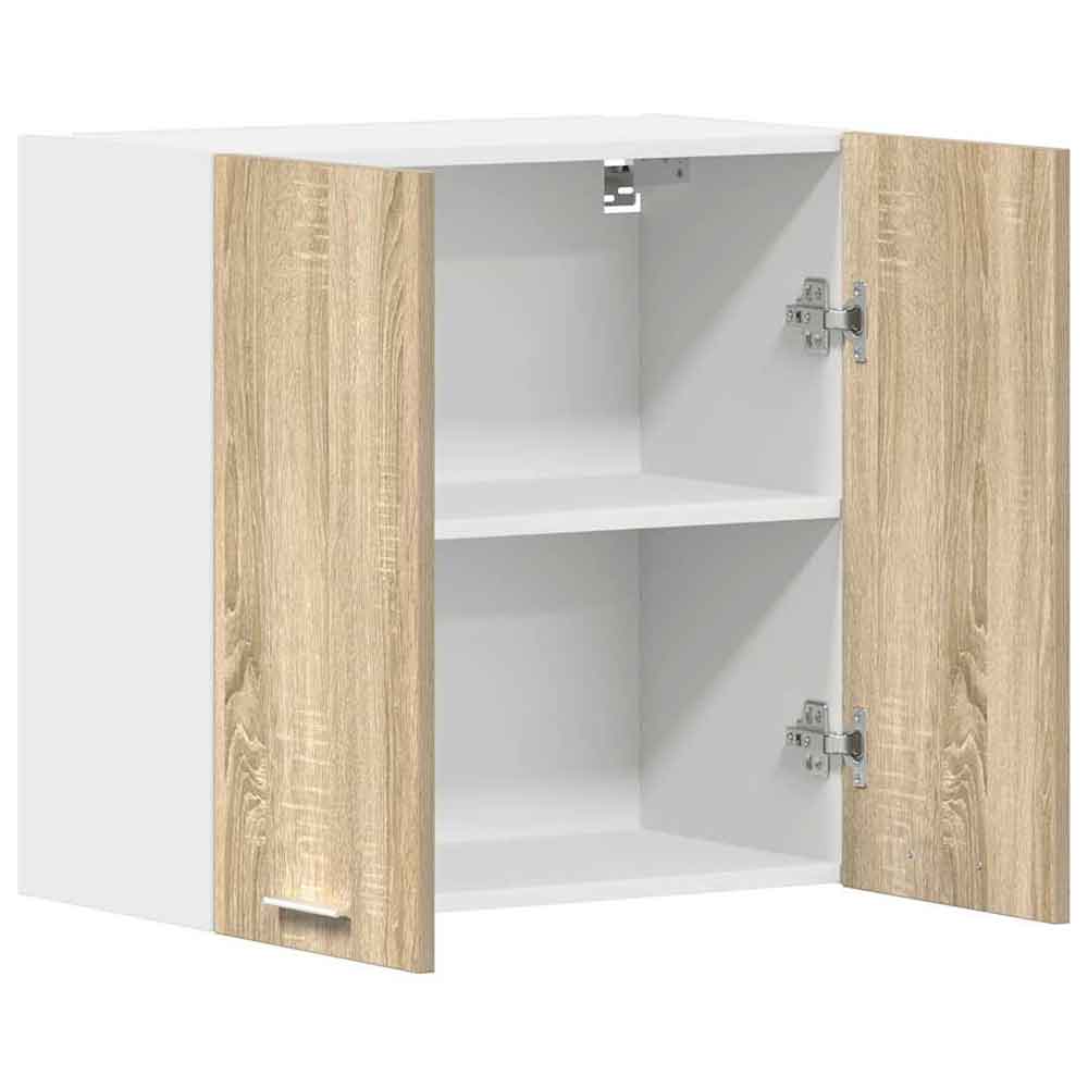 Baina Wall Hung Wooden Storage Cabinet With 2 Doors - Sonoma Oak/White