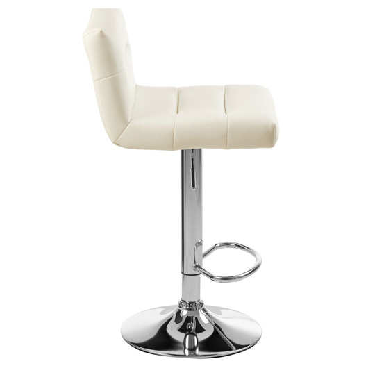 Baino White Leather Bar Chairs With Chrome Base In A Pair_3