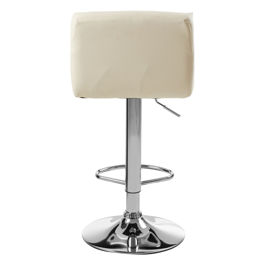 Baino White Leather Bar Chairs With Chrome Base In A Pair