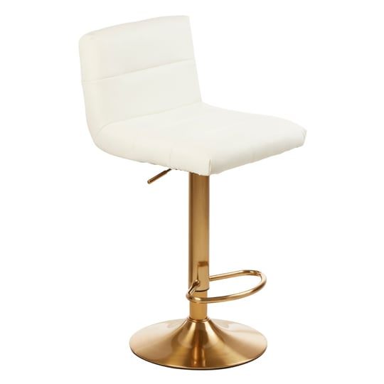 Baino White Leather Bar Chairs With Gold Base In A Pair_2