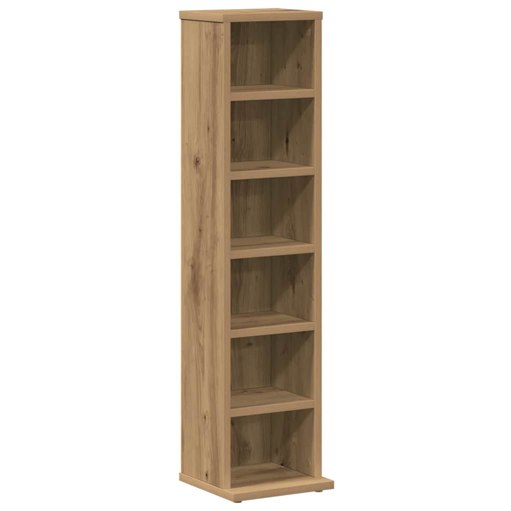 Baina Wooden Bookcase With 6 Shelves - Artisan Oak