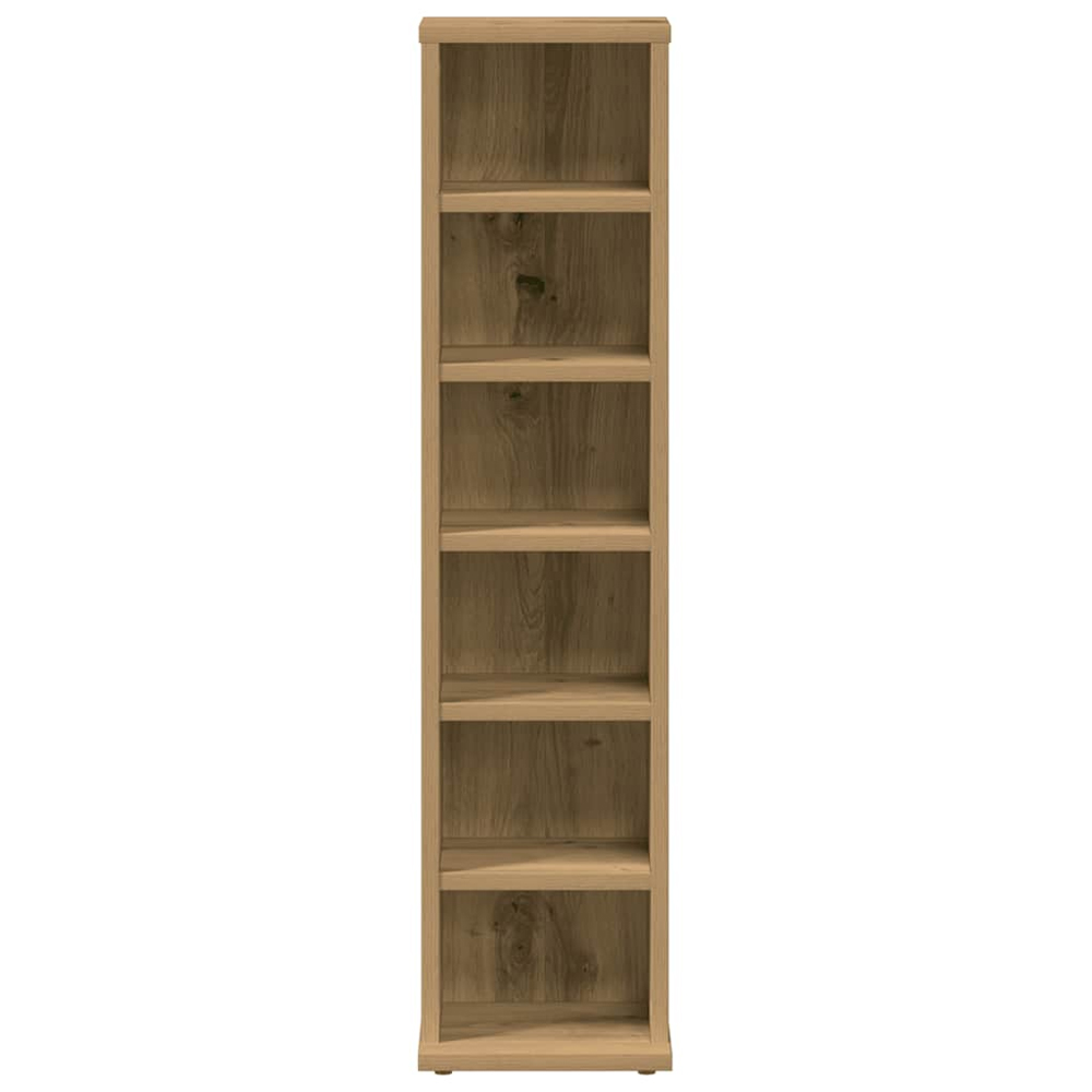 Baina Wooden Bookcase With 6 Shelves - Artisan Oak