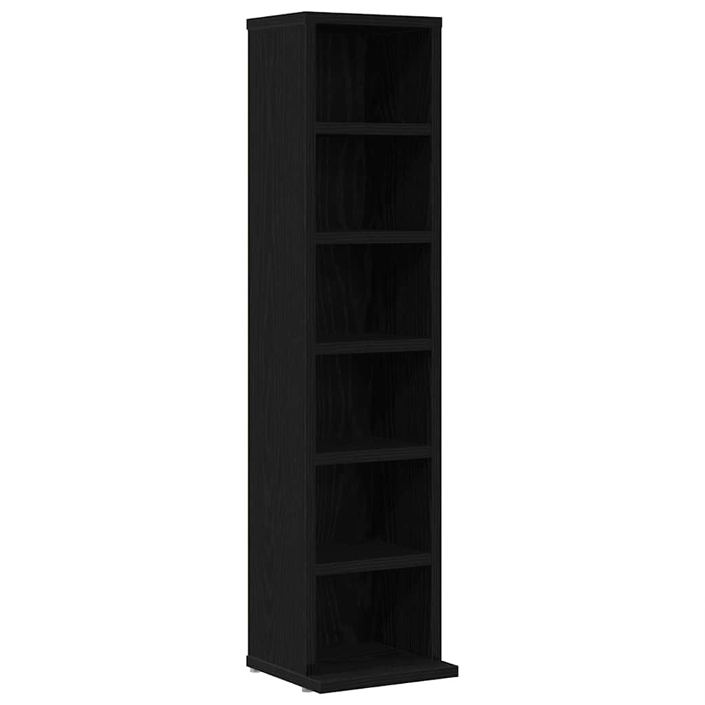 Baina Wooden Bookcase With 6 Shelves - Black Oak