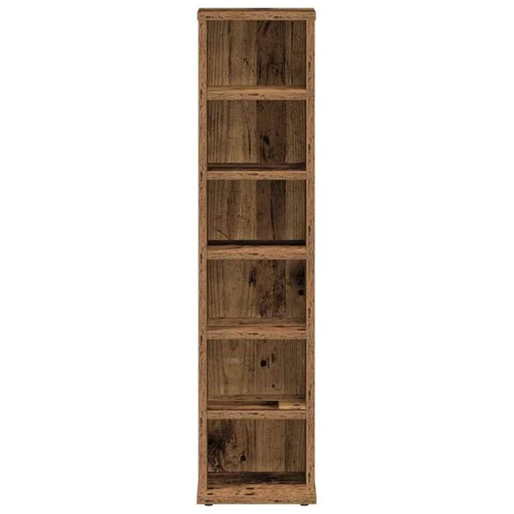 Baina Wooden Bookcase With 6 Shelves - Brown